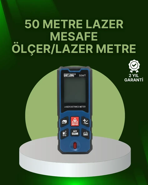 50 Metre Lazer Mesafe Ölçer Profesyonel Dijital Ölçüm Cihazı ürün görseli 1
