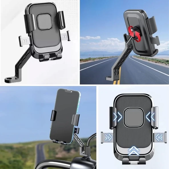 Motor,motosiklet,bisiklet ,scooter İçin 360 Derece Dönebilen Dikiz Aynası Versiyonu Telefon Tutucu Aparat ürün görseli 1