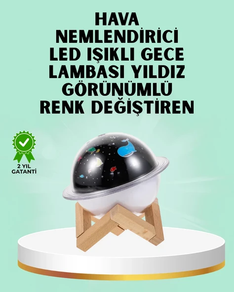 Projektör ışığı bulunan USB bağlantılı mini aromaterapi destekli hava nemlendirici ürün görseli 1