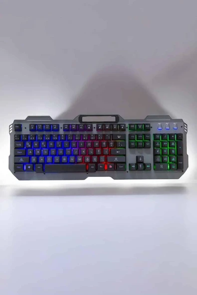 Oyuncu Klavyesi Q Klavye RGB Işıklı Mouse Hediyeli - Resim 2
