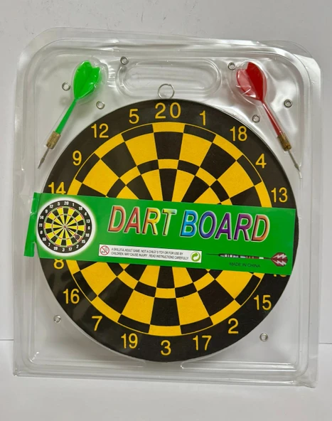 DART BOARD SETİ 2 DART OKLU KLASİK DART OYUNU ürün görseli 1