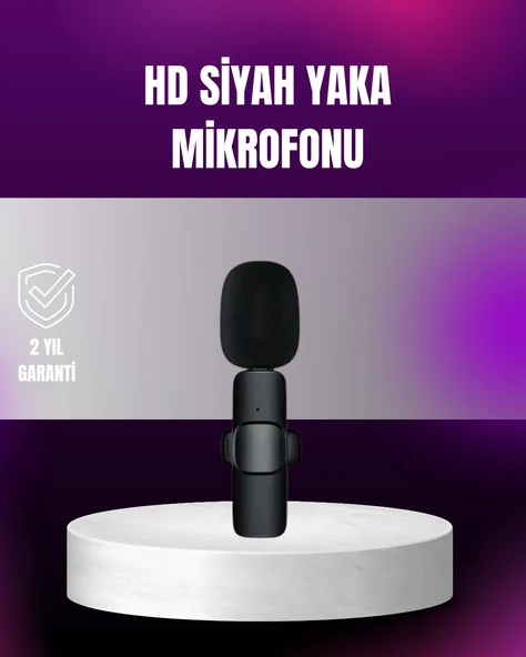 iPhone Uyumlu Çift Mikrofonlu Kablosuz Yaka Seti Profesyonel Ses ürün görseli 1