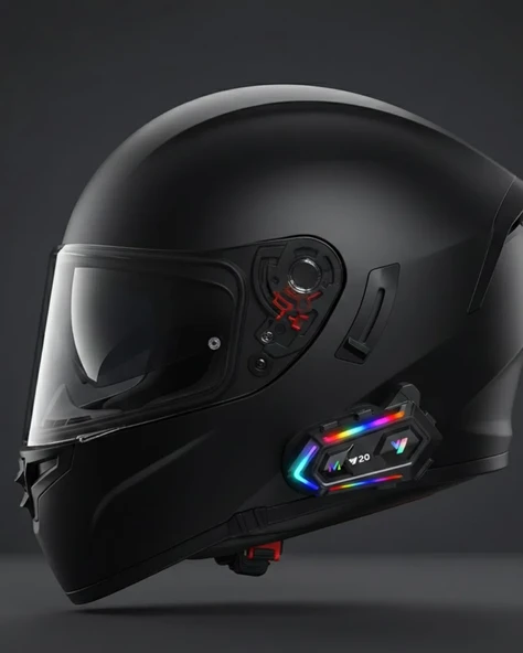 Yeni Nesil Bluetooth 5.3 Motosiklet Intercom RGB Işıklı 1000m Mesafeli ürün görseli 1