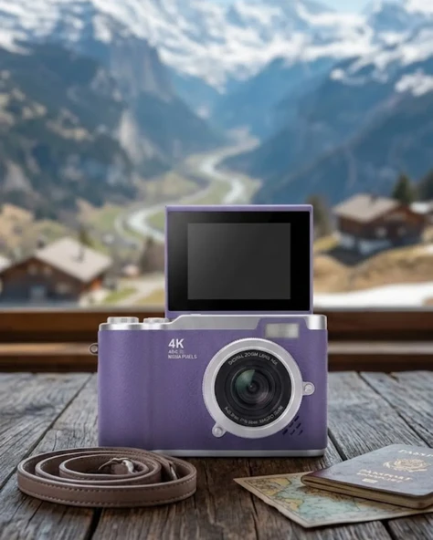 Vlog Kamera 4K Video 48 MP Otomatik Odaklı Flip Ekranlı ürün görseli 1