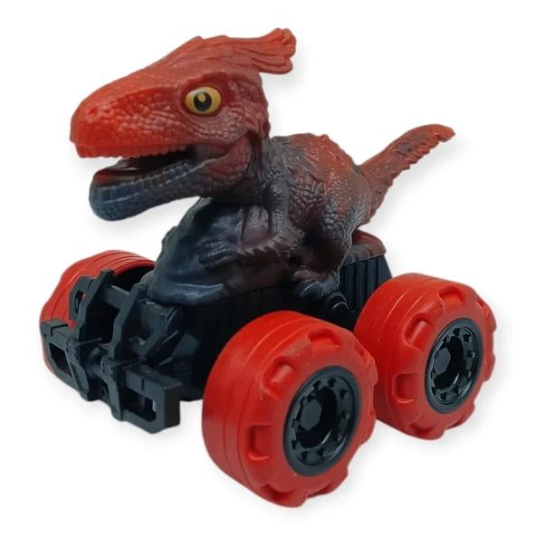 Sürtmeli Dinazor Arabalar 12 cm - H-20 - Kırmızı Parasaurolophus ürün görseli 1