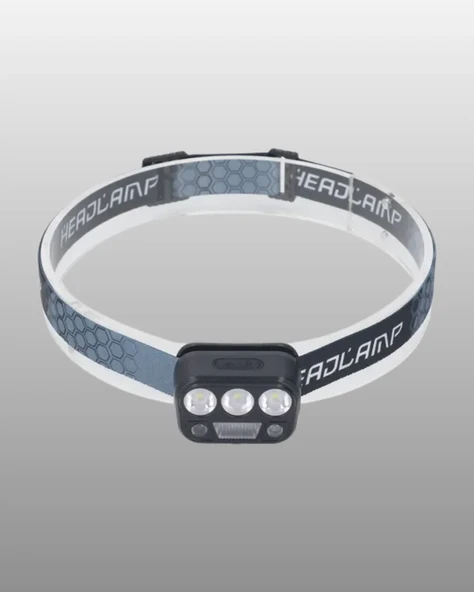 300 Lümen Sensörlü LED Kafa Lambası USB Şarjlı SOS Modlu - Resim 2
