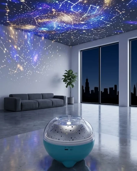 Bluetooth Hoparlörlü Yıldız Projeksiyon Gece Lambası Uzaktan Kumandalı ve Döner Işık Efektli (Kopya) ürün görseli 1