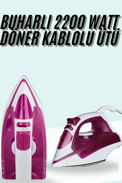 Buharlı Ütü 2200 Watt Seramik Tabanlı Taşınabilir Kablolu Ütü ürün görseli 1