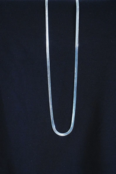İtalyan Çelik Kolye 45cm 4mm Paslanmaz Gümüş ürün görseli 1