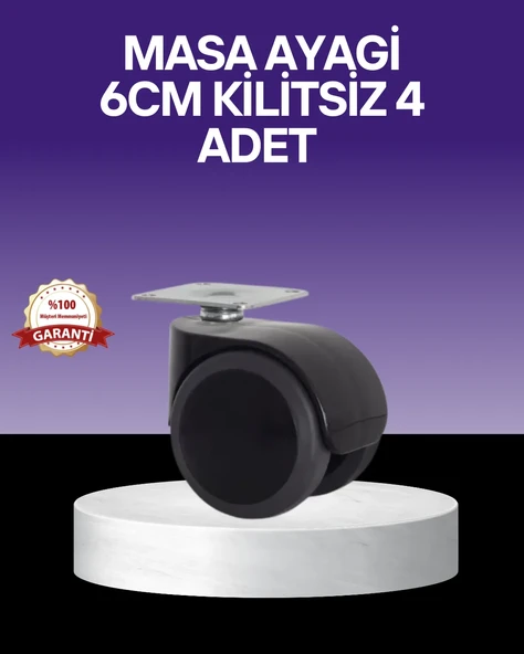 Çok Amaçlı Kilitsiz Masa Ayağı Tekerleği 6 cm ürün görseli 1
