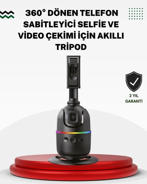 Sosyal Medya İçerikleri İçin Otomatik Yüz Takipli 360° Döner Gimbal Stand ürün görseli 1