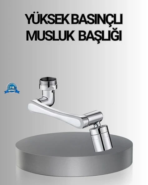 1080° Dönebilen Musluk Başlığı Robotik Kol Havalandırıcı Çok Yönlü Su Yönlendirme ürün görseli 1