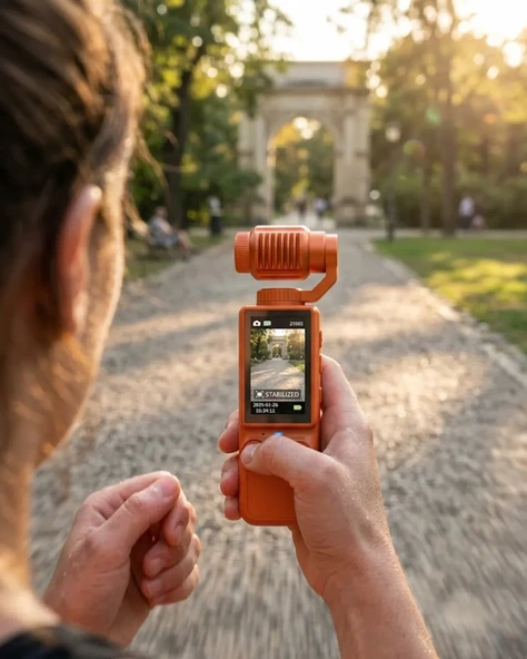 4K Ultra HD Gimbal Kamera Sabitleyici ve 180 Derece Hareketli Lensli Vlog Kamera ürün görseli 1