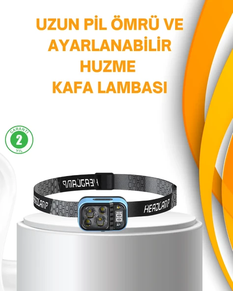 Su Geçirmez LED Kafa Lambası 53 Çalışma Modu Güç Ekranlı ürün görseli 1