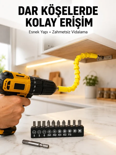 12’li Akrobat Bits Vidalama Seti Esnek Uç Çok Yönlü Kullanım ürün görseli 1