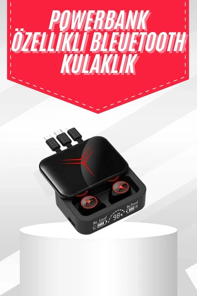 Tws Powerbank Kutulu Dijital Göstergeli Bluetooth Kulaklık Kablosuz Kulakiçi Kulaklık ürün görseli 1