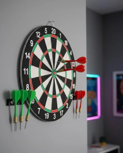 Şık Tasarımlı Dart Tahtası 12 İnç Dayanıklı Ahşap Gövde ürün görseli 1