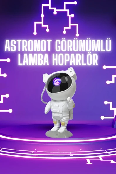 Astronot Şeklinde Bluetooth Hoparlör Gökyüzü Kumandalı Aydınlatma Lamba ürün görseli 1