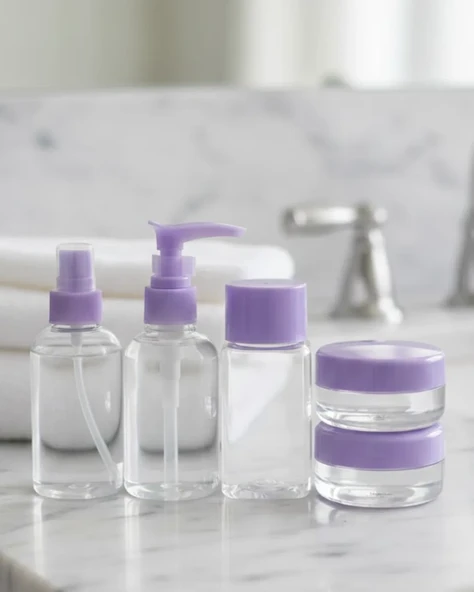 Seyahat İçin 5’li Şeffaf Kozmetik Şişe Seti 30 ml ürün görseli 1
