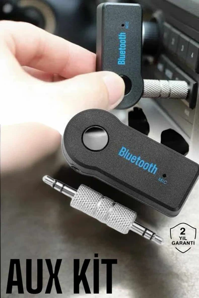 Kablosuz Bluetooth Aux Araç Kiti Siyah Hafıza Kartlı ürün görseli 1