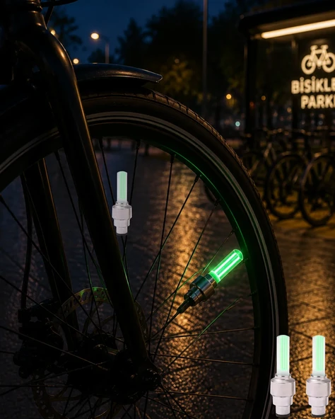 LED Sibop Lambası Bisiklet Motor Araba Jant Işığı 2li Set ürün görseli 1