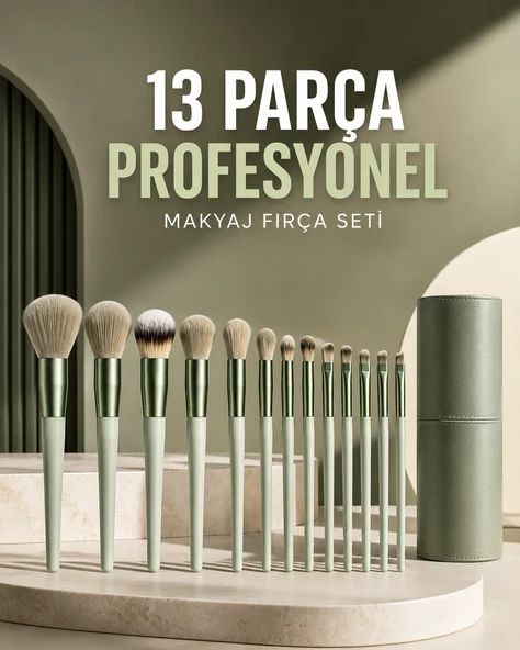 Profesyonel Makyaj Fırça Seti 13 Parça Yumuşak Kıllı Fırça Seti Far Fırçası ürün görseli 1