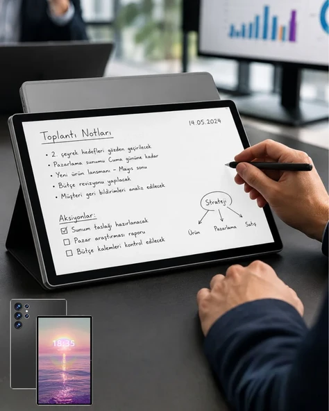 10.1 İnç Android Tablet 16GB RAM 1TB Depolama Klavyeli Tablet Seti ürün görseli 1