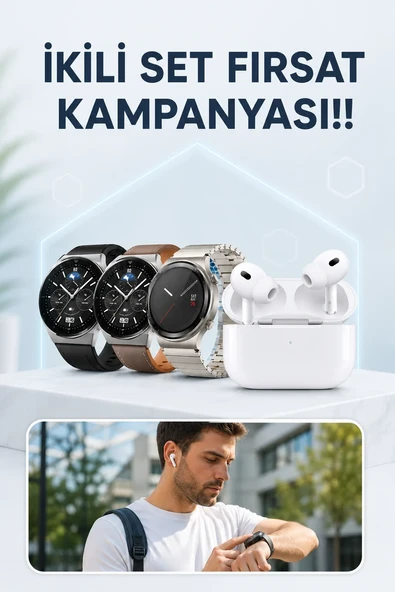 Aynalı Bluetooth Kulaklık Yeni Nesil Akıllı Saat Titreşimli Nabız Ölçer Spor Modları ürün görseli 1