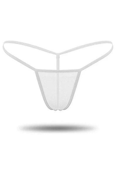 Beyaz Transparan Tül String Tanga TM0368 ürün görseli 1