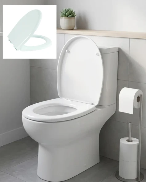 Standart Klozet Kapağı Kolay Montaj Dayanıklı Plastik Universal Uyumlu Tasarım ürün görseli 1
