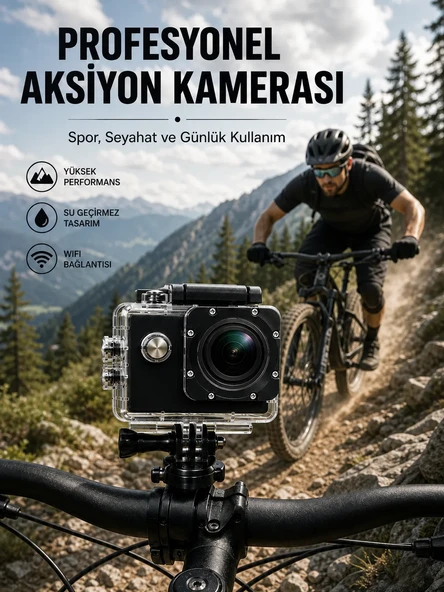 Profesyonel Video Çekimleri İçin 1080P Full HD Aksiyon Kamerası ürün görseli 1