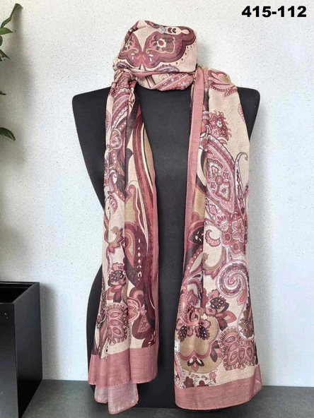 Eylül İpek Etnik Desen Soft Şal 415-112 - Resim 2
