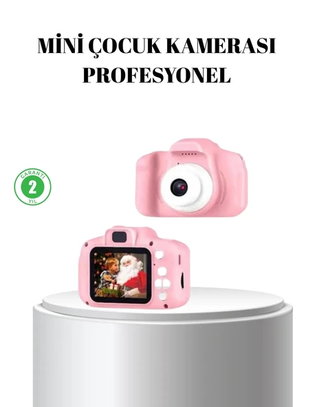 Pembe Mini 1080p HD Çocuk Kamera – 8MP, Video Kaydı,TF Kart Destekli ürün görseli 1