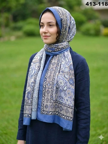 Soft İpek Etnik Desen Soft Şal 413-118 ürün görseli 1
