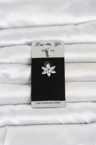 316L Cerrahi Çelik Lotus Model Göbek Piercing ürün görseli 1