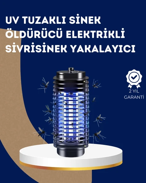 Elektrikli UV Işıklı Sivrisinek ve Böcek Öldürücü – Sessiz ve Güvenli Tuzak ürün görseli 1