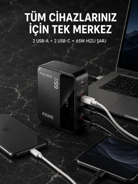 4 Portlu GaN Masaüstü Hızlı Şarj İstasyonu ürün görseli 1