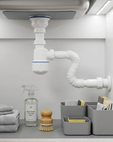 Esnek Gider Sifonu Lavabo İçin Koku Önleyici Tıkanma Karşıtı Bağlantı Seti ürün görseli 1