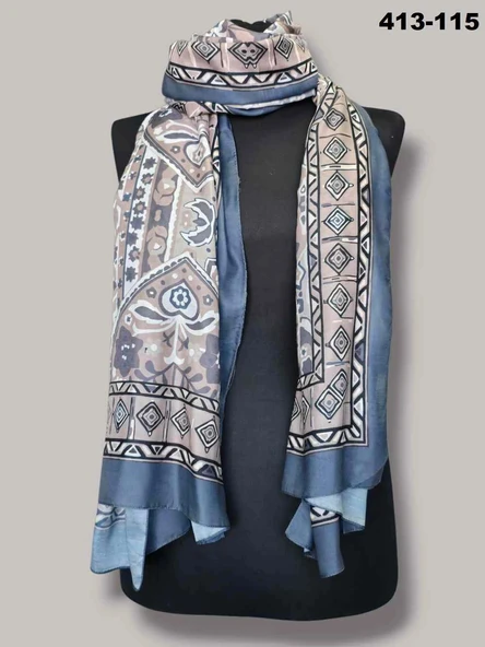 Soft İpek Etnik Desen Soft Şal 413-115 - Resim 2