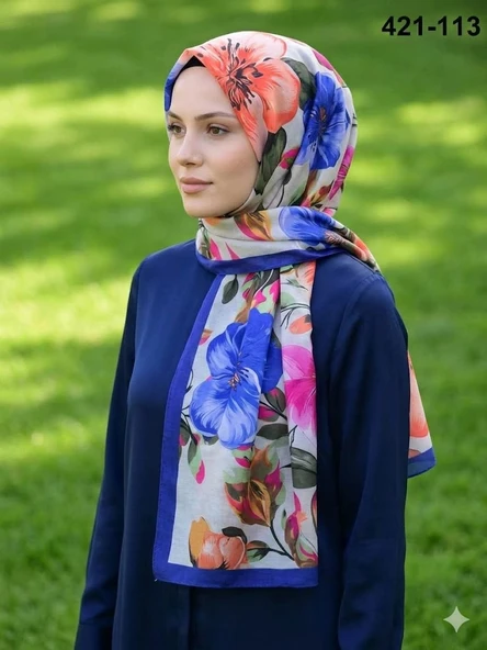 Eylül İpek Çiçek Desen Soft Şal 421-113 ürün görseli 1