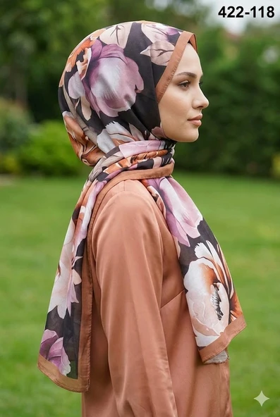 Eylül İpek Çiçek Desen Soft Şal 422-118 ürün görseli 1