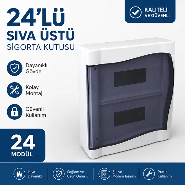 IŞILDAR 24'LÜ SIVA ÜSTÜ SİGORTA KUTUSU ürün görseli 1