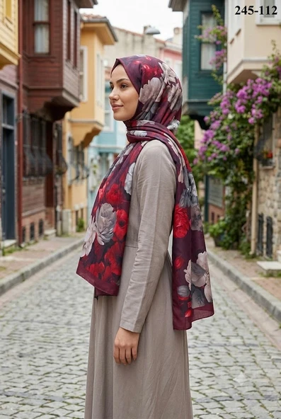 Sharell Soft Pamuk Şal (Bordo Serisi) 245-112 ürün görseli 1