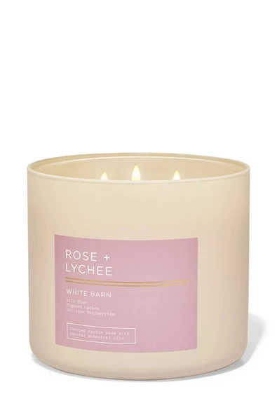 Bath & Body Works Rose & Lychee Büyük Mum 411 g ürün görseli 1