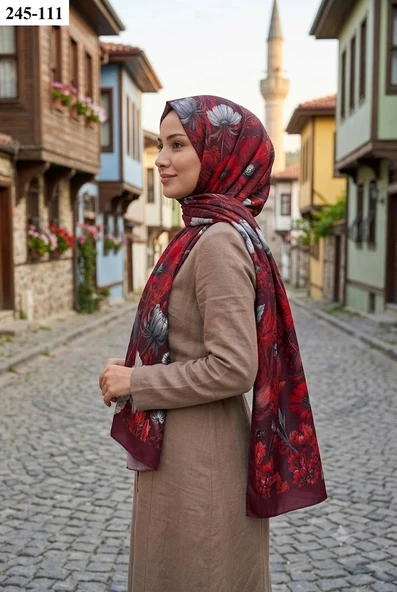 Sharell Soft Pamuk Şal (Bordo Serisi) 245-111 ürün görseli 1
