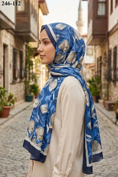 Sharell Soft Pamuk Şal (Lacivert Serisi) 246-112 ürün görseli 1