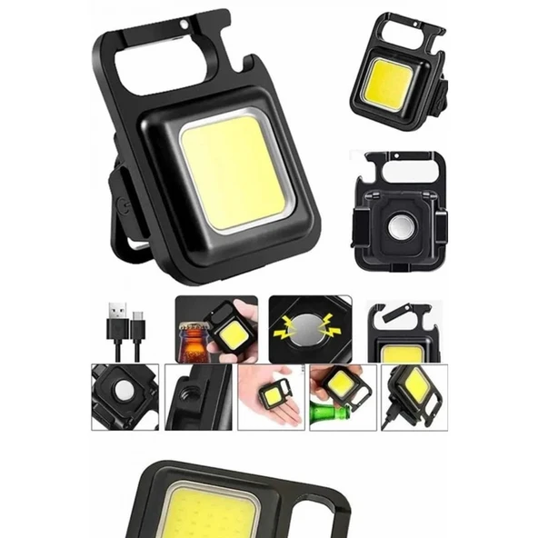Işıldak USB Şarjlı Cep El Feneri Taşınabilir Mini Led Işık Çok Fonksiyonlu ürün görseli 1
