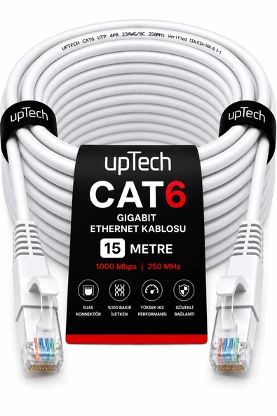 UPTECH CAT6 Ethernet Kablosu 15 Metre RJ45 LAN İnternet Modem Router Bilgisayar Kablosu ürün görseli 1