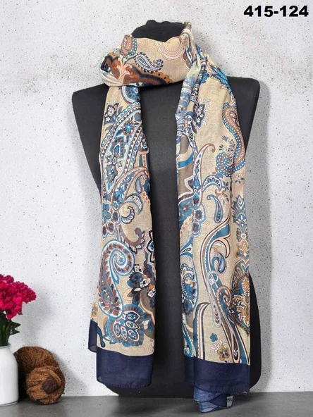 Eylül İpek Etnik Desen Soft Şal 415-124 - Resim 2
