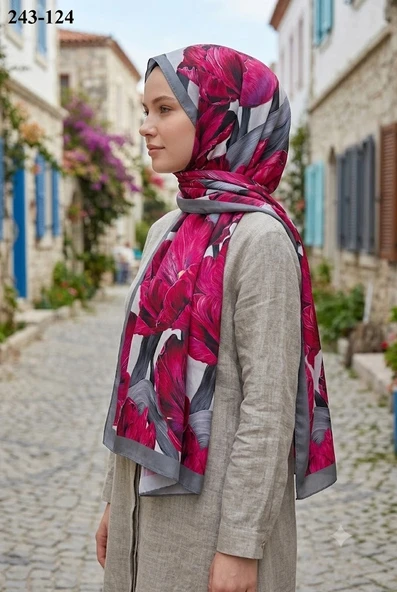 Sharell Soft Pamuk Şal (Gri) 243-124 ürün görseli 1